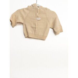 Empress Baby Girls Ivory Cotton Sweater Solid Pullover 3/4 Sleeve Hooded 2T